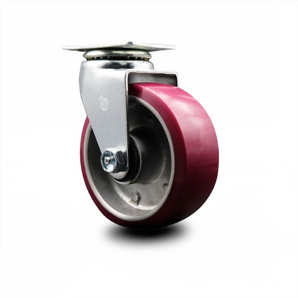 5 Inch Poly on Aluminum Wheel Swivel Caster with Ball Bearing